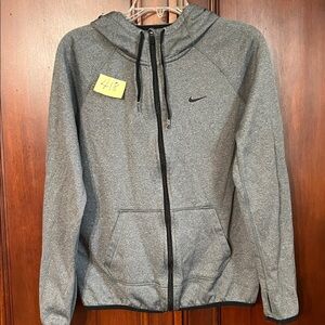 Nike Heather Gray Zip-Up Hoodie Size Medium